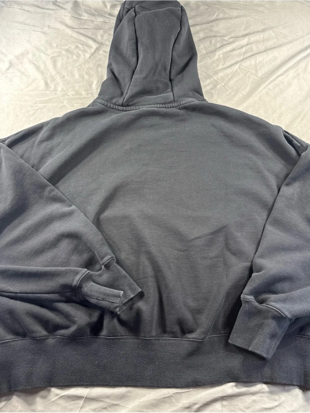 Nike women’s cropped oversized Black Hoodie with White Swoosh Logo